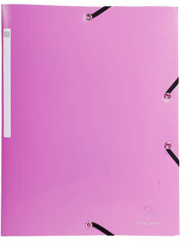 Exacompta - Réf. 55820E - 1 chemise à élastiques Opak - pochette 3 rabats - en polypropylène opaque - dimensions 24 x 32 cm pour documents au format A4 - couleur rose