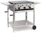 Gasbräter 11kW 3-flammiger Edelstahl-Brenner fahrbar mit Stahlpfanne und Abstellplatten Gasgrill Gastrobräter Profigrill Verein
