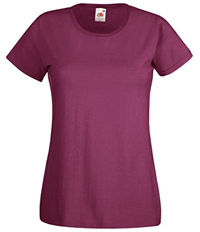 Fruit of the Loom women's value weight t-shirt, lady-fit - Red - Medium