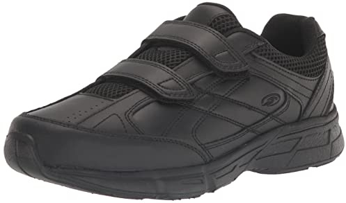 Dr. Scholl's - Men's Brisk Light Weight Dual Strap Sneaker, Wide Width (10.5 Wide, Black)