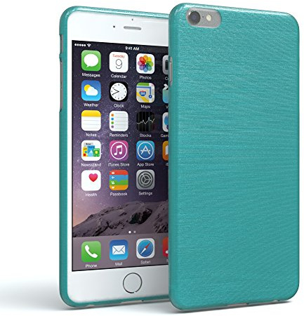 EAZY CASE Hülle kompatibel mit iPhone 6 / 6S Schutzhülle Silikon, gebürstet Slimcover in Edelstahl Optik, Handyhülle, TPU Hülle/Soft Case, Backcover, Silikonhülle Brushed, Hellblau