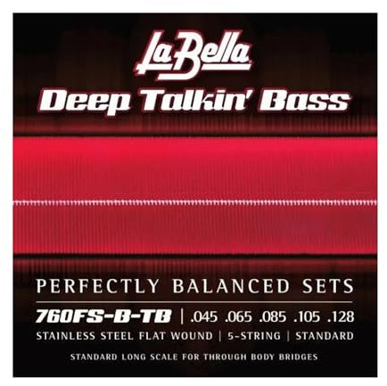La Bella 760FS-B-TB Deep Talkin' Bass Flats - Standard 45-105, 5-Saiten, Durchgangskörper