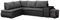 Ecksofa mit Zwei Hocker Sofa Eckcouch Couch mit Schlaffunktion und Bettkasten Ottomane L-Form Schlafsofa Bettsofa Polstergarnitur - 265x280x88cm - BELGRAD (Ecksofa Links, Dunkelgrau + Schwarz)