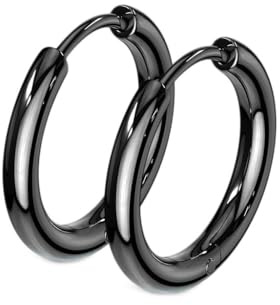 viva-adorno 1 Paar Klappcreolen Hoop Ohrringe Edelstahl Creolen ER96