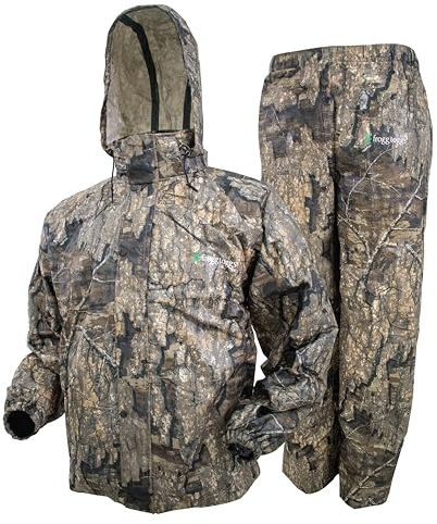 frogg toggs Regenanzug für Herren, Standard, Classic, All Sport, wasserdicht, atmungsaktiv, Tarnfarbe, Motiv: Äste (Realtree Timber), Größe L