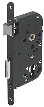 Yale Serrure à encastrer trou de cylindre, axe 50 mm, coffre 148 mm - Y60R-A50/N - Pêne Réversible, Têtière bouts ronds - Porte d'entrée, de service, locaux sensibles - Noir