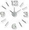Reloj de Pared Grande sin Marco - Reloj Decorativo con Piezas Autoadhesivas Color Metal - Goma EVA - 4 Numeros - Movimiento Silencioso - Hogar u Oficina - Diámetro Recomendable 60 cm - Aktual