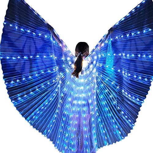 Zebery LED-Flügel für Erwachsene, LED-Schmetterlingsflügel, Isis-Flügel, leuchtende Bauchtanz-Kostüme