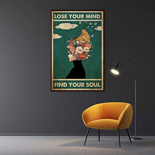 Poster Lose Your Mind Find Seel auf Leinwand, Mental Health Music Wall Art Awareness Minimalistisches Kunstwerk für Home Office Decor ungerahmt (50,8 x 71,1 cm,