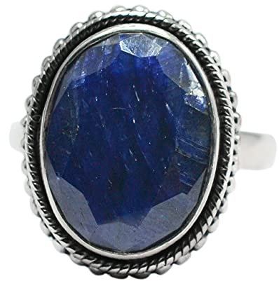 Meadows Ring IN 925 Sterlingsilber Mit Saphir, Größe 7 US 6.37 G