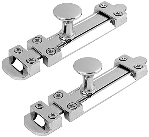 IRONTITE® 2 Pack Polished Chrome Sliding Door Lock Internal, Surface Mounted Sliding Door Locks, Sliding Door Bolt Lock, Perfect Slide Bolt Lock for Locking Bedrooms, Bathrooms, Cupboards. 150mm (6)