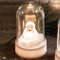 hellum LED Glasglocke Deko, Weihnachtsdeko mit Pinguin, Weihnachtsbeleuchtung innen mit Batterie (2xCR2032), warmweiß licht, braun, ø5.5 x H 9cm 524758