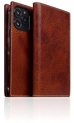 SLG Leather Wallet Case Compatible with iPhone 13 Pro, D7 Italian Wax Leather Diary Flip Cover Card Slot Holder with Gift Box, Handmade and Designed for iPhone 13 Pro (Brown)