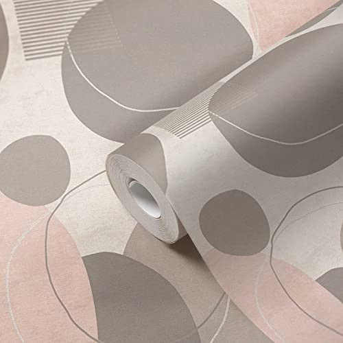 A.S. Création Tapete Kreise Beige Grau 385952 Französische Design Vliestapete Schlafzimmer 10,05x0,53m 385952