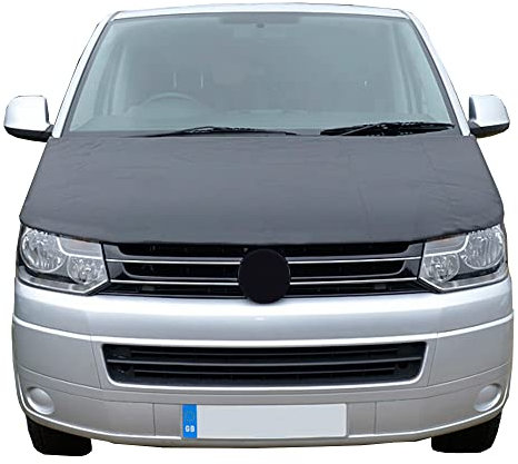 UK Custom Covers BB208AD3 Motorhauben-BH, Steinschlag-Schutz, schwarze Karbonfaser-Optik, passend für VW T5 Shuttle 2009–2015