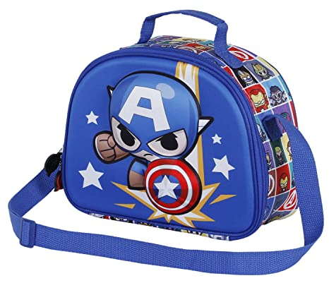 Captain America Punch-3D Frühstückstasche, Blau