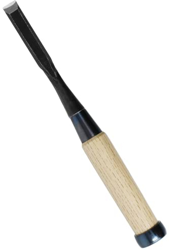 KAKURI Japanese Mortise Chisel for Woodworking 1/2 (12mm), Made in JAPAN, Wood Chisel Oire Nomi, Razor Sharp Japanese High Carbon Steel Blade, White Oak Wood Handle