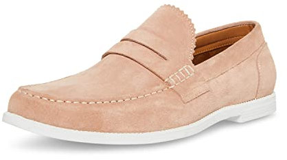 Steve Madden Ramsee, Mocassino Uomo, Pelle Scamosciata Rosa, 46 EU
