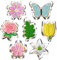 Lot de 7 emporte-pièces en forme de fleur et de feuille - Marguerite, lys, rose, tulipe, feuille de chêne et papillon