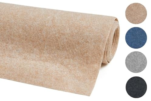 andiamo Teppichboden Milo - einfach zu verlegen - Auslegware Teppichboden - Meterware Bodenbelag in feiner Rippenstruktur - 200 x 1000 cm Beige