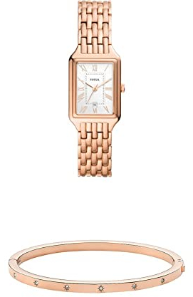 Fossil Watch ES5271 + Damenarmreif Sadie Shine Bright Edelstahl roségoldfarben, JF04394791