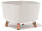 Blumentopf Blumenkübel mit Füßen Schale Pflanzschale quadratisch Matt Design Übertopf Pflanztopf Blumenschale (Weiß, 29cm)