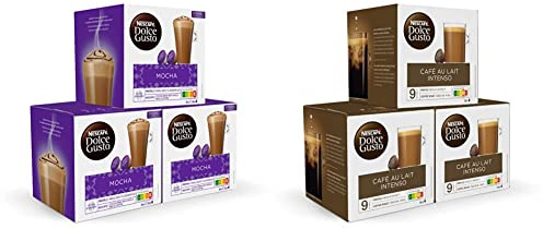 NESCAFÉ Dolce Gusto Mocha - x3 pack de 16 cápsulas - Total: 48 cápsulas & NESCAFÉ Café con Leche Intenso - x3 pack de 16 cápsulas - Total 48 cápsulas