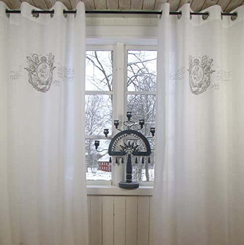 LillaBelle Vorhang Jeanne Weiss Ösen Gardine 120x250 cm 2 Stück Store Landhaus Shabby Vintage