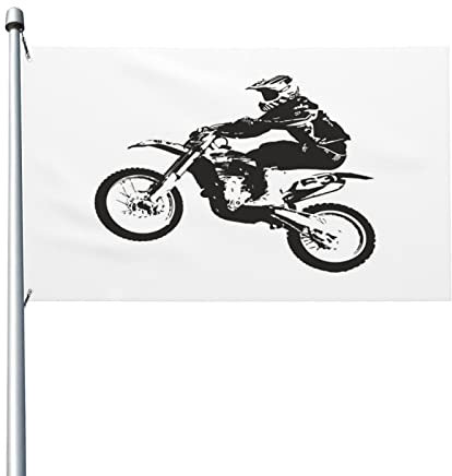 Bandera ligera de doble cara, bandera de motocross de moda de 3 x 5 pies con ojales de metal, decoración de jardín al aire libre