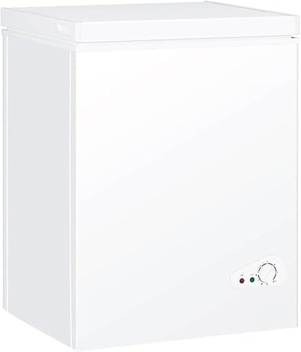 Fcicarn Compact Chest Freezer, 3.5 cu. ft. Deep Freezer with Adjustable Clear Bins, Manual Temperature Dial, White