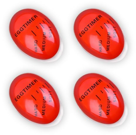 VVHFXD Zum Lot de 4 minuteurs à œufs réutilisables pour la maison, l'école, le restaurant, les œufs pochés, VVHFXD-ZDSQ-4PACK