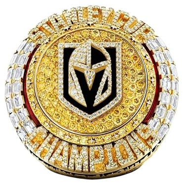 haobook 2023 Stanley Cup Golden Knights Championship Ring Nachbildung des NHL Championship Ring mit Holzbox Fans,14#