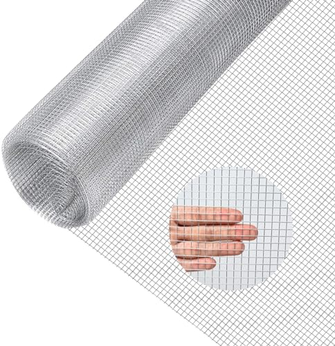 SOARS Volierendraht 7x7mm, Ddrahtgitter verzinkt, Maschendraht feinmaschig, Metallgitter für Hochbeet im Garten und Kleintiere (0,9 x 15 m)