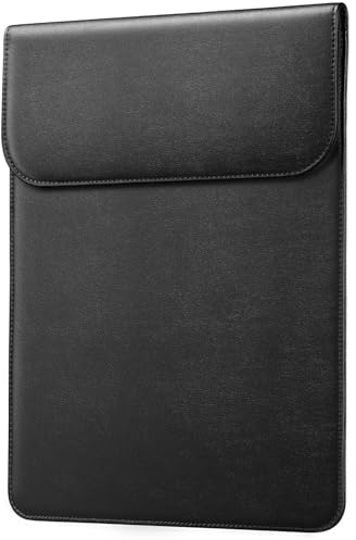 JETech Custodia Sottile Laptop per MacBook Air 13 Pollici (M4/M3/M2) 2022-2025, MacBook Pro 13 Pollici (M2/M1) 2016-2022, Cover in Pelle PU (Nero)