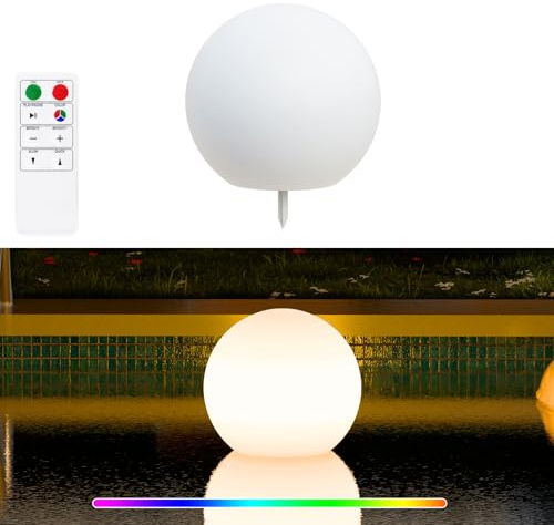 uuffoo Solarlampen für außen, solar kugeln für außen, solarkugeln für den garten 30cm Solarkugel mit 8 Modi Leuchte, IP44 Wasserdicht LED Solarleuchten (B)