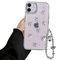Reownest Compatible with iPhone 11 Case Glitter Clear Cute Bow knot Ribbon Aesthetic Pattern Luxury Design Women Girls Soft TPU Bumper Camera Lens Protection Phone Case +Chain