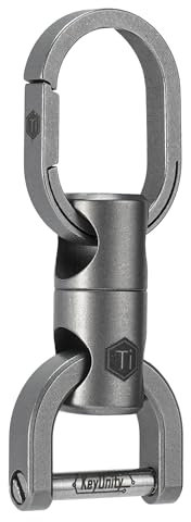 KeyUnity KA40M Drehbarer Schlüsselanhänger mit D-Ring-Schlüsselschäkel, schlüsselanhänger Herren Auto, Drehbarer Schlüsselorganisator aus Titan Keychain Quick Release