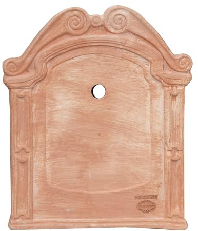 Biscottini Frontone per Fontana da Giardino Esterno L37xPR3xH47 - Arredo Giardino in Terracotta Toscana - Frontone per Fontana da Giardino - Giardino Arredo Esterno Made in Italy