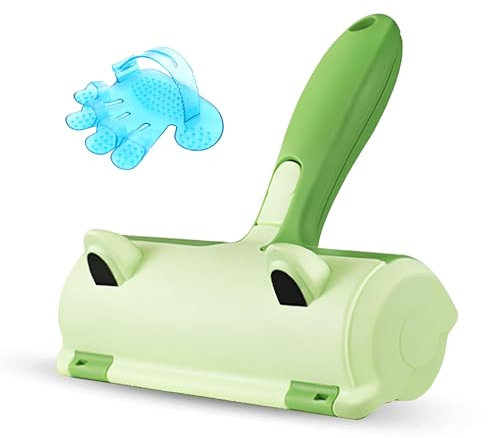 Cepillo Quita pelos para Mascotas, Reutilizable y sin Electricidad. Cepillo Quita Pelusas con depósito, Lavable, eficiente en Todo Tipo de Superficies. Rodillo recogedor de pelos sin recambios.