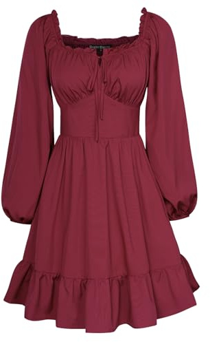 Scarlet Darkness Women's Women Renaissance Corset Long Sleeve Dress Classic