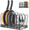 JUPPLIES - Organizador Ajustable de 7 Compartimentos para Sartenes de Acero Inoxidable para Almacenamiento en Cocina - Soporte Vertical para Ollas, Cazuelas y Utensilios de Cocina de Gran Capacidad