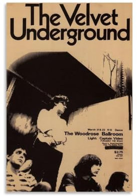 CDAXHOZ The Velvet Underground Poster, Wand-Hotel, Kunst-Dekoration, Gemälde, Wohnzimmer, Dekoration, Schlafzimmer, Gemälde, Badezimmer, Bar, Theke, Poster, 30 x 45 cm, ungerahmter Stil