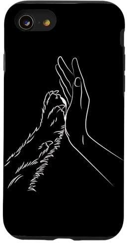 Hülle für iPhone SE (2020) / 7 / 8 Pfote Menschenhand Hund Hunde Hundeliebhaber Hundebesitzer