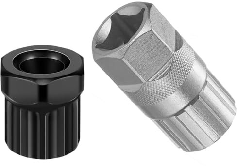 Jushion 2 Stück Zahnkranzabzieher, Fahrrad Innenlagerschlüssel, Fahrrad Kassettenabzieher Ritzelabzieher, Fahrrad Kassette Werkzeug Freilauf Entferner Reparatur Werkzeug für Shimano Mountain Bike