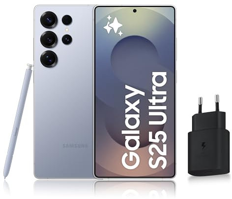 Samsung Galaxy S25 Ultra, Smartphone Android 5G avec Galaxy AI, 1 To, Chargeur secteur rapide 25W inclus, Smartphone déverrouillé, Bleu Titane, Version FR
