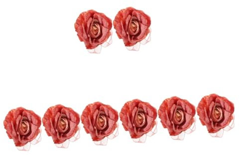 Ciieeo 4sets Floral Curtain Tiebacks Fabric Flower Decor for Living Room Bedroom Kitchen Style Window Holdback Ropes 2pcs*4