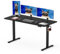 SANODESK 160 x 80cm Electric Standing Desk ONE PIECE Height Adjustable Desk Sit Stand Table Home Office Desk with 4 Height Memory Pre-Sets Smart Pannel and Hooks for Work, (Black Frame+Black Desktop)