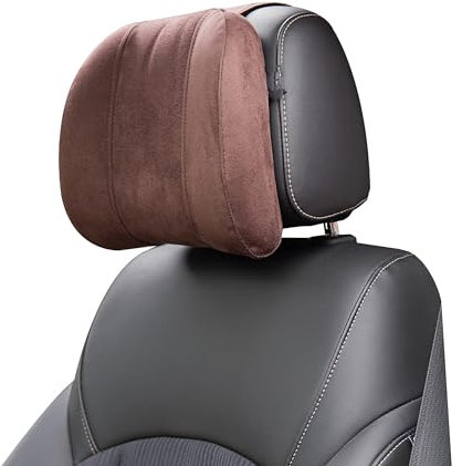 yaohaishao 1 Pcs Kopfstütze Fürs Auto für Audi A4 (B9/8W) 2016-2024, Auto Kopfstütze Nackenkissen Zubehör Kissen Memory Baumwolle Autozubehör Kopfstütze Kissen,Braun