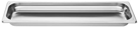 Vogue Stainless Steel Gastronorm Tray, GN 2/4 40mm | Stackable design allows efficient use of space during storage, offering heavy-duty reliability for professional kitchens.