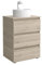 Mueble de Baño BEQUIA 3C 60cm Natural | Lavabo sobre encimera Porcelana Centrado